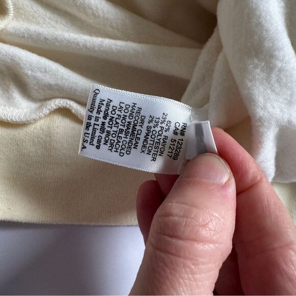 Michael Lauren Cream Oat Long Sleeve Zipper Side Sweater Size Small NWT - Picture 5 of 5